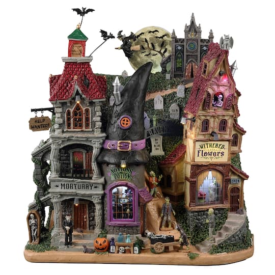 Lemax Spooky Town Halloween Facades Village - Raven Hill